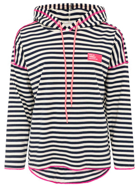 Zwillingsherz Hoodie "Neon Streifen" - Marine
