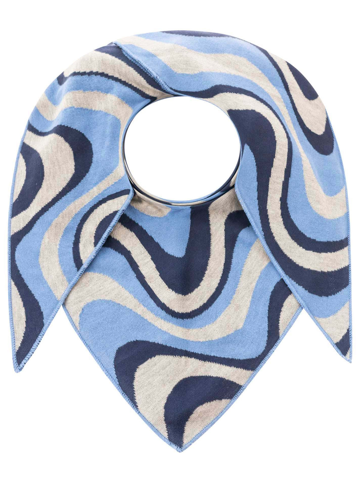 Zwillingsherz - Dreieckstuch/Schal "Happy Waves" Baumwolle - Blau