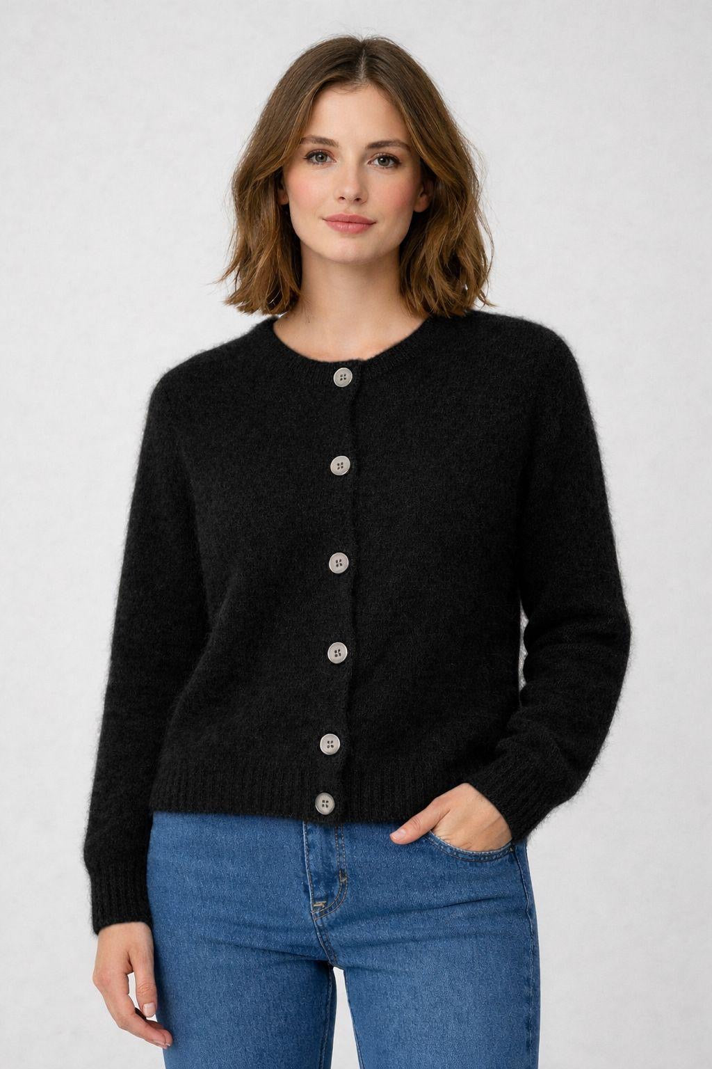 Flair - Cardigan mit feinem Kid Mohair - Schwarz