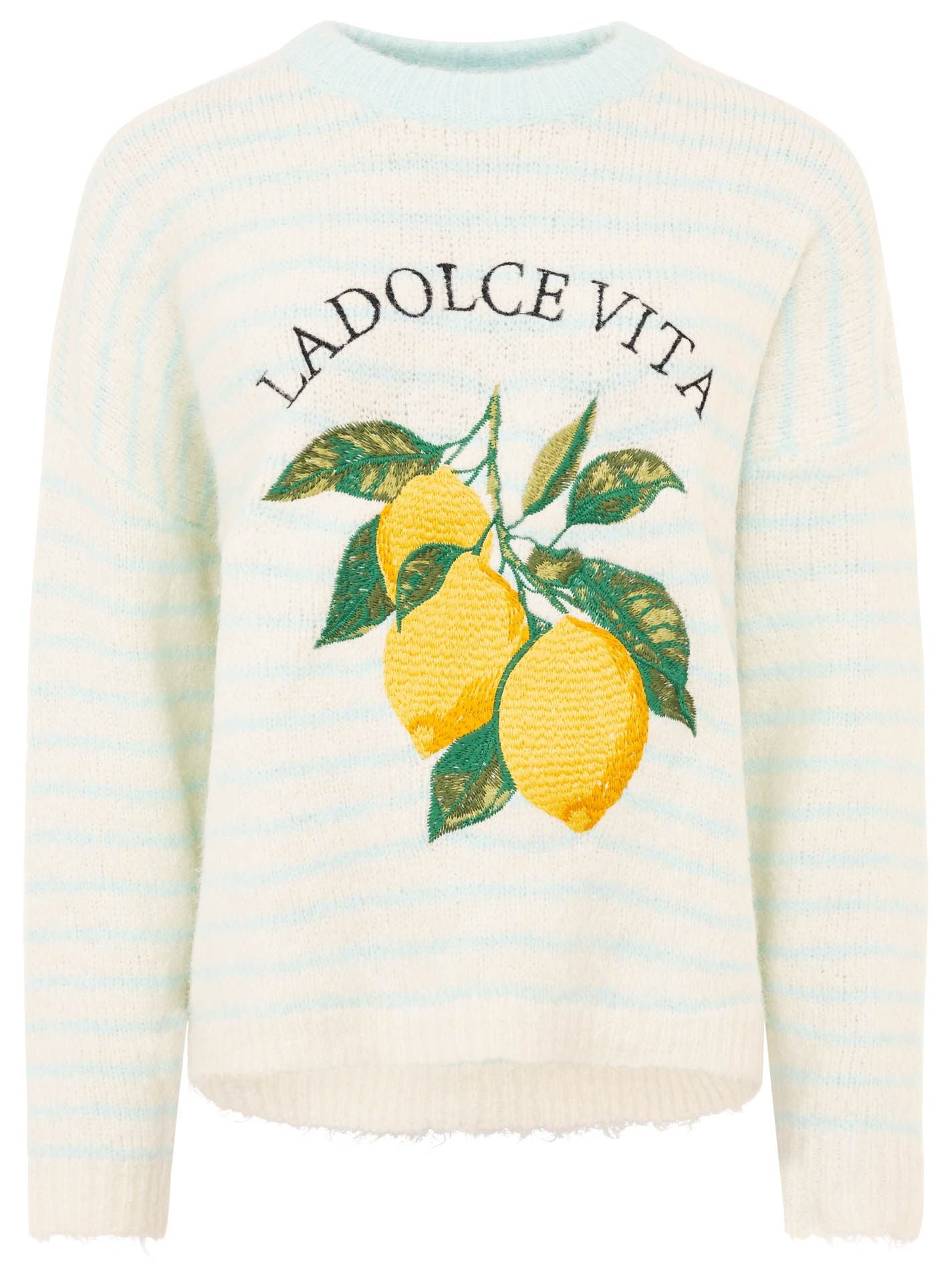 Zwillingsherz Pullover mit Streifen Dolce Vita - Hellblau  (Super Sale keine Retoure)