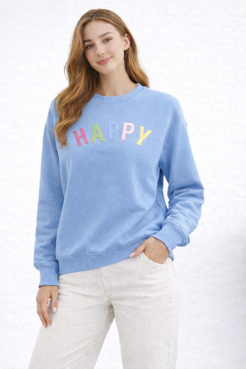 Flair - Sweatshirt Happy - Hellblau