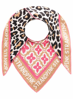 Zwillingsherz x Strandpink - Dreieckstuch "Strandpink Leo" Baumwolle NEU - Beige/Pink/Orange