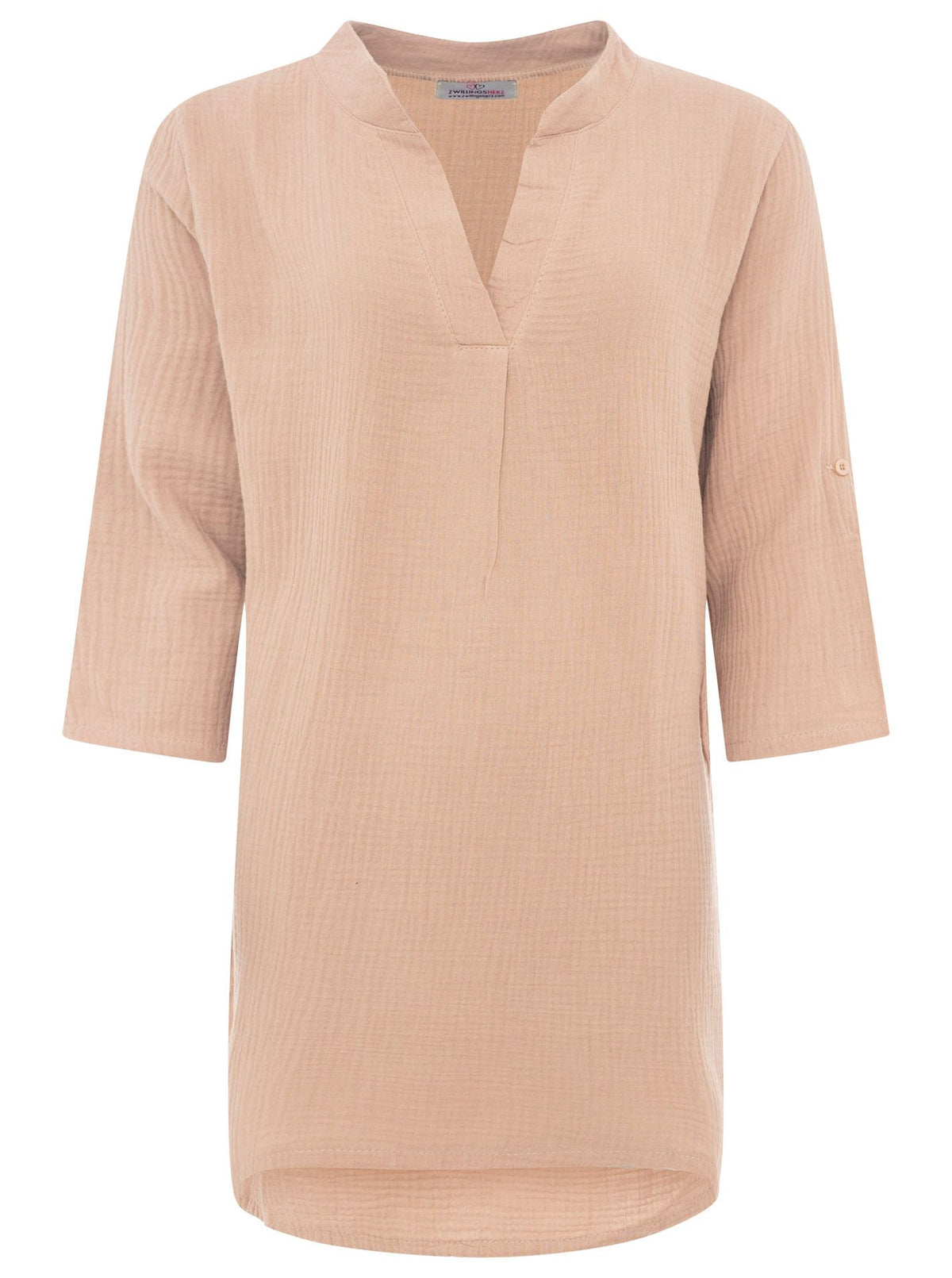 Zwillingsherz Musselin Kleid/Tunika - Dunkelbeige