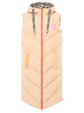 Zwillingsherz - Steppweste "Leo Wild Heart" - Beige/Pink