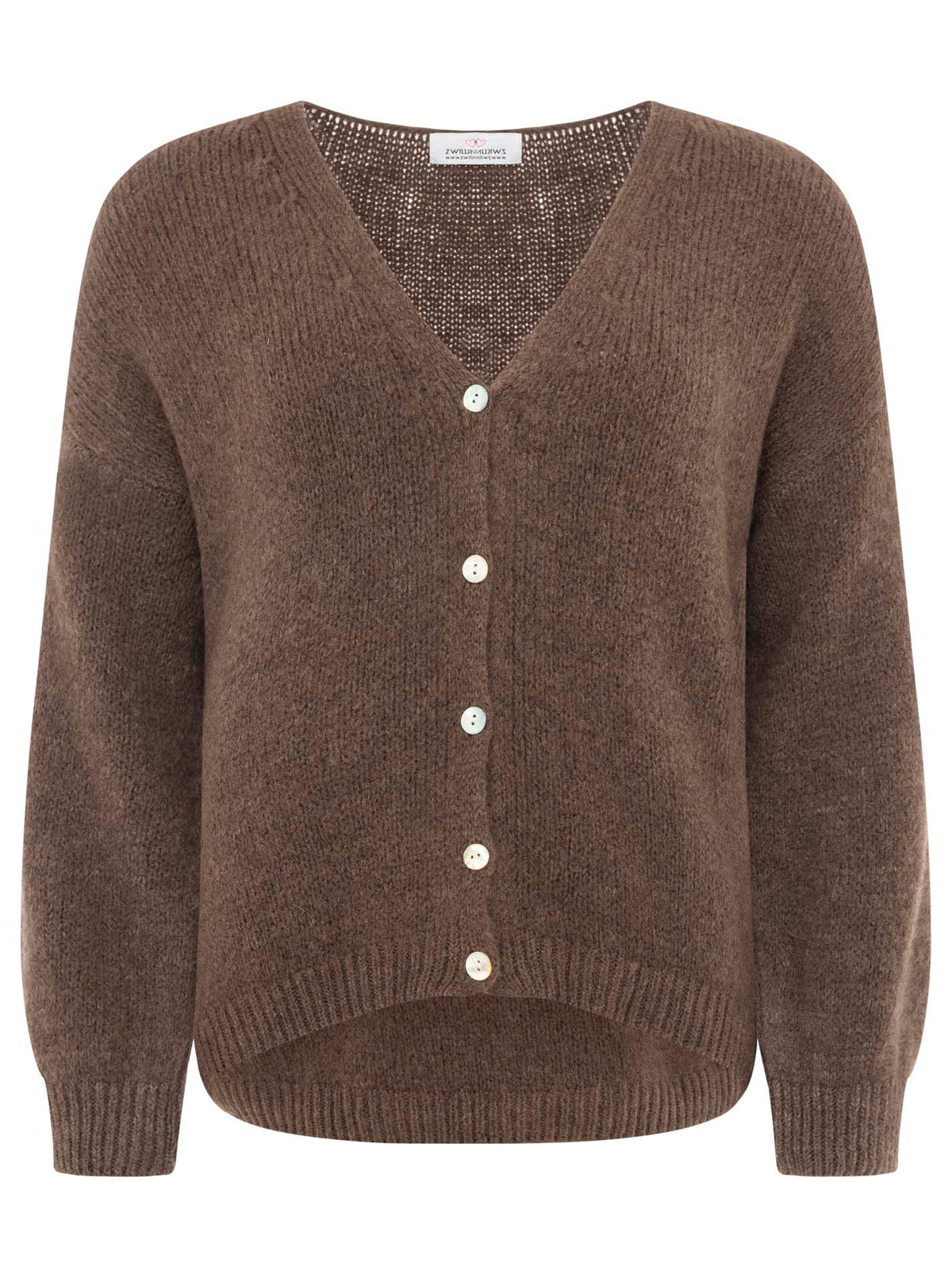 Zwillingsherz - Weicher Alpaka Cardigan - Braun