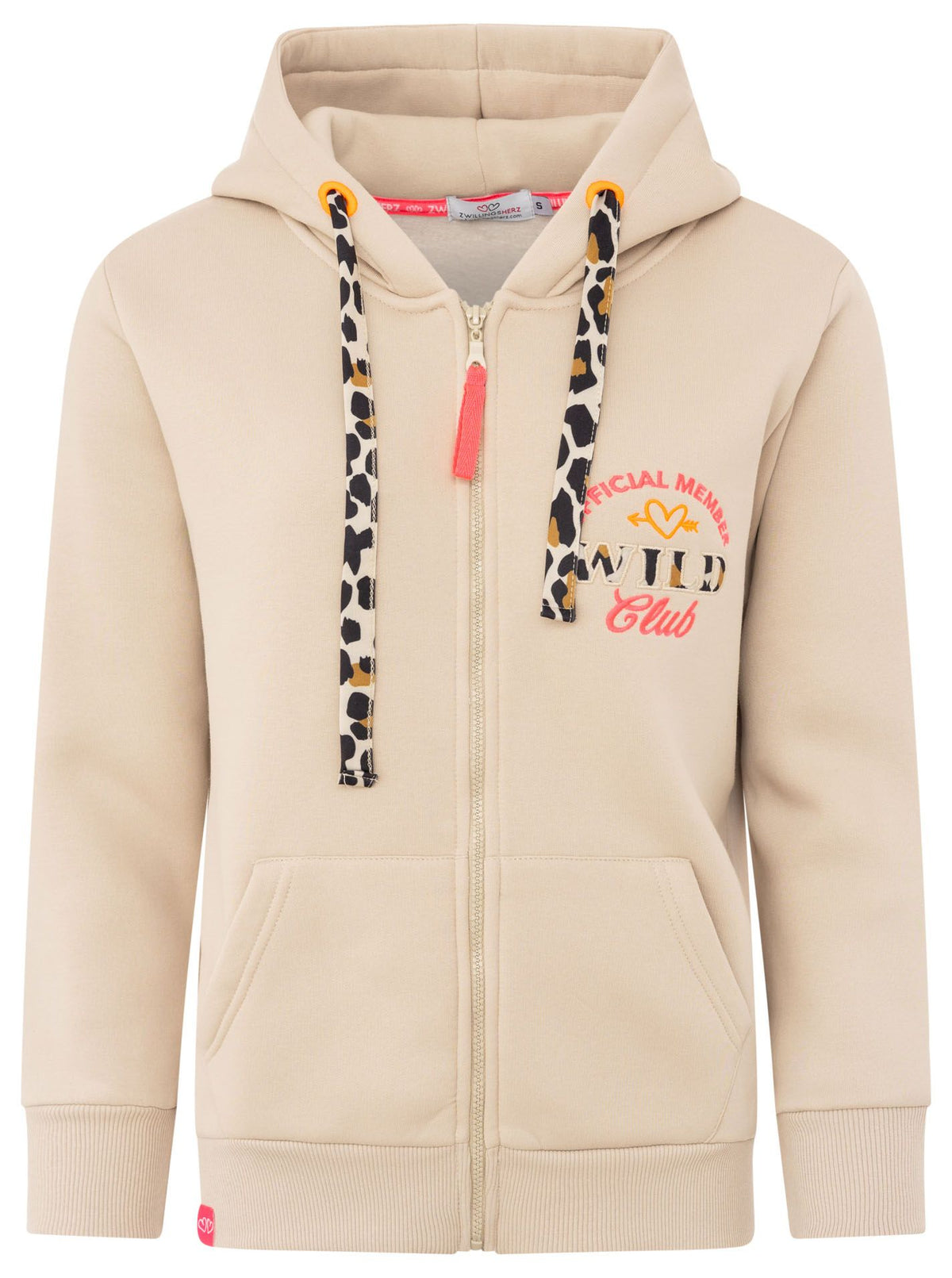 Zwillingsherz - Hoodiejacke "Wild Club" - Beige