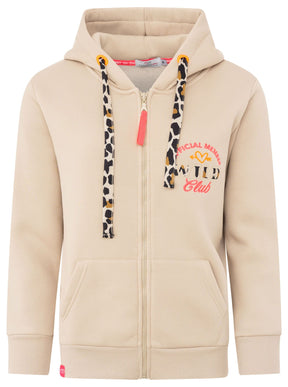 Zwillingsherz - Hoodiejacke "Wild Club" - Beige