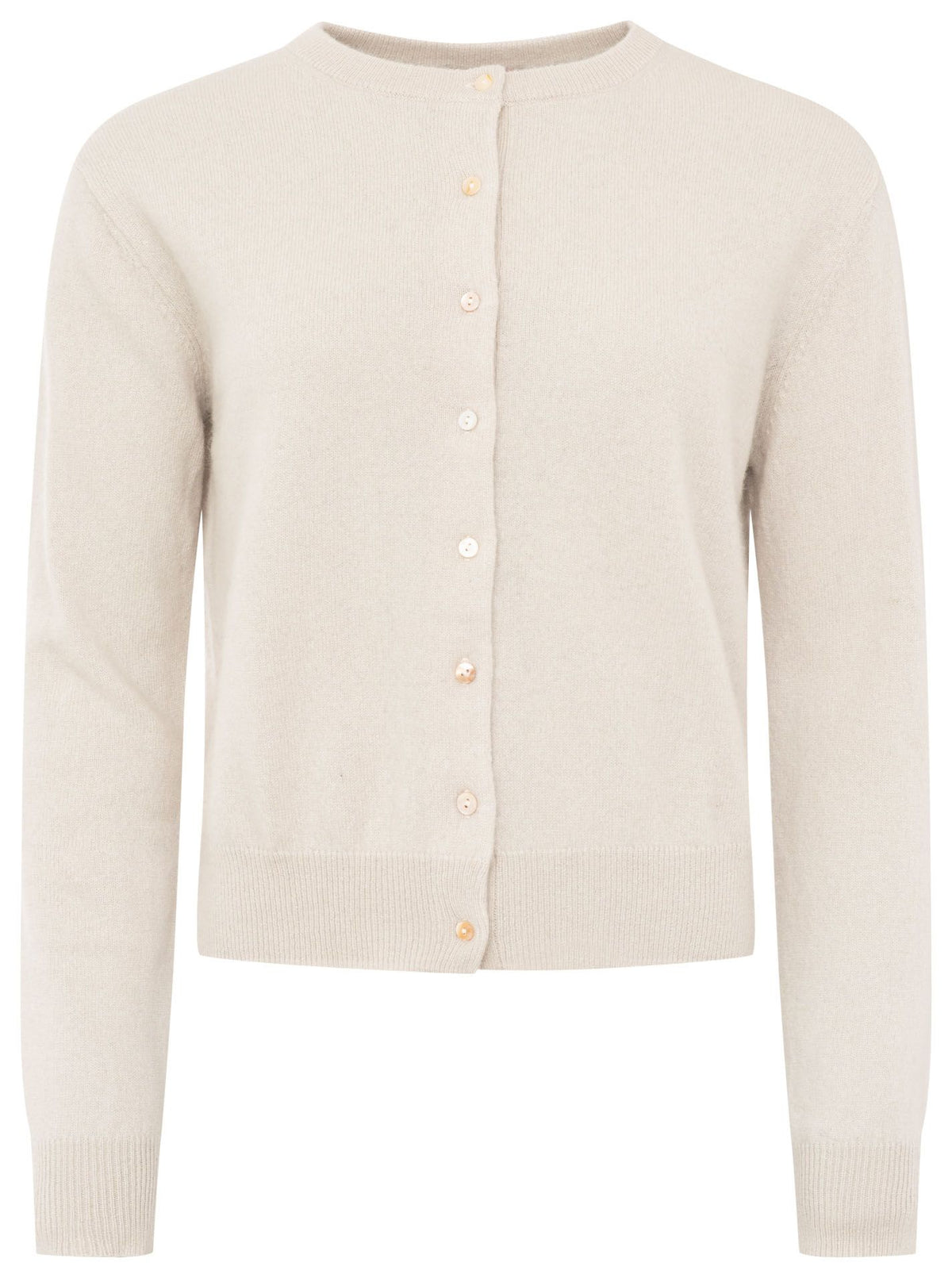 Zwillingsherz Kaschmir Strickjacke Perlmutt (100% Cashmere) - Greige