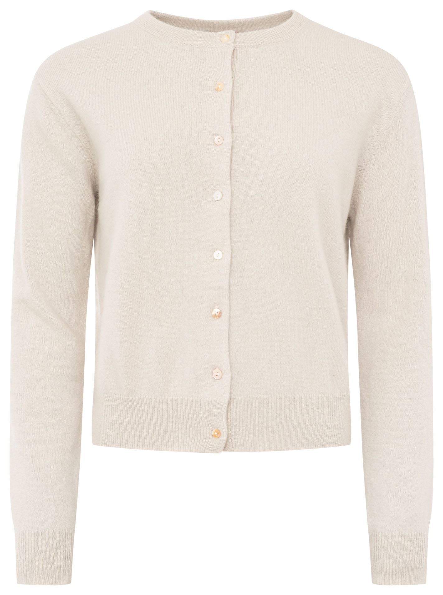 Zwillingsherz Kaschmir Strickjacke Perlmutt (100% Cashmere) - Greige