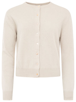 Zwillingsherz Kaschmir Strickjacke Perlmutt (100% Cashmere) - Greige