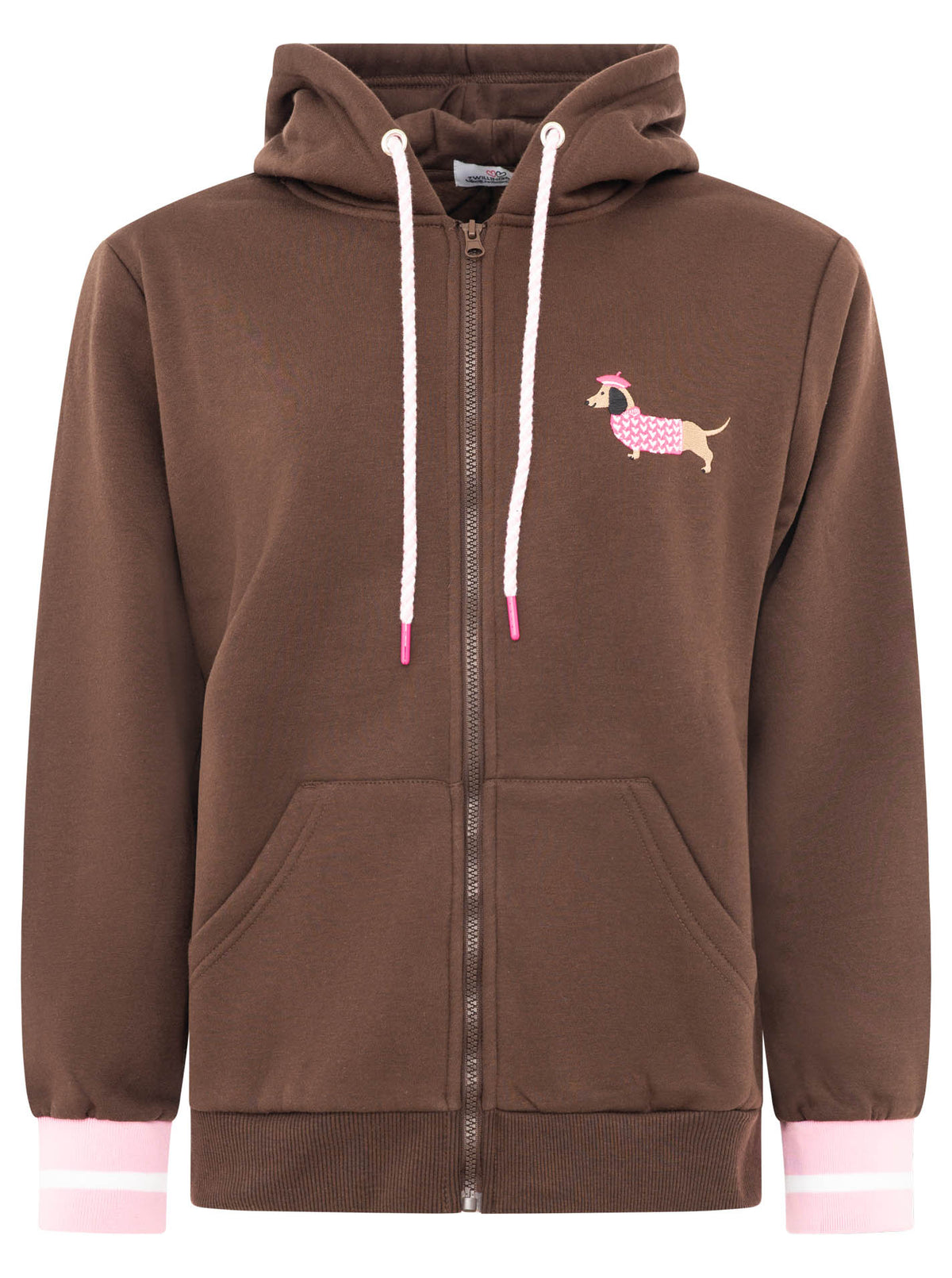 Zwillingsherz - Hoodiejacke Dackel - Braun