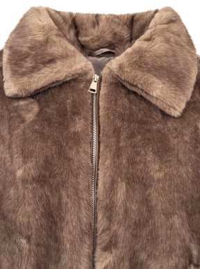 Zwillingsherz Felljacke "Soft Uni" - Grau