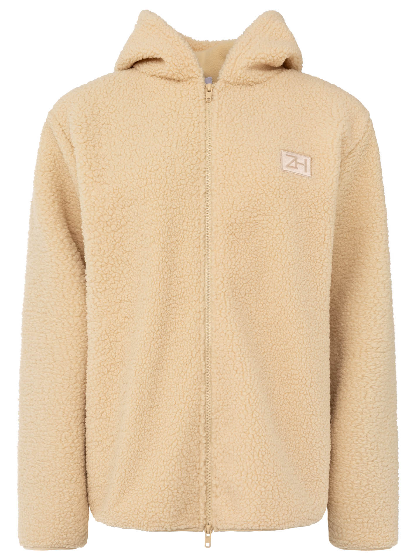 Zwillingsherz - Teddy Hoodiejacke "ZH" - Hellbeige