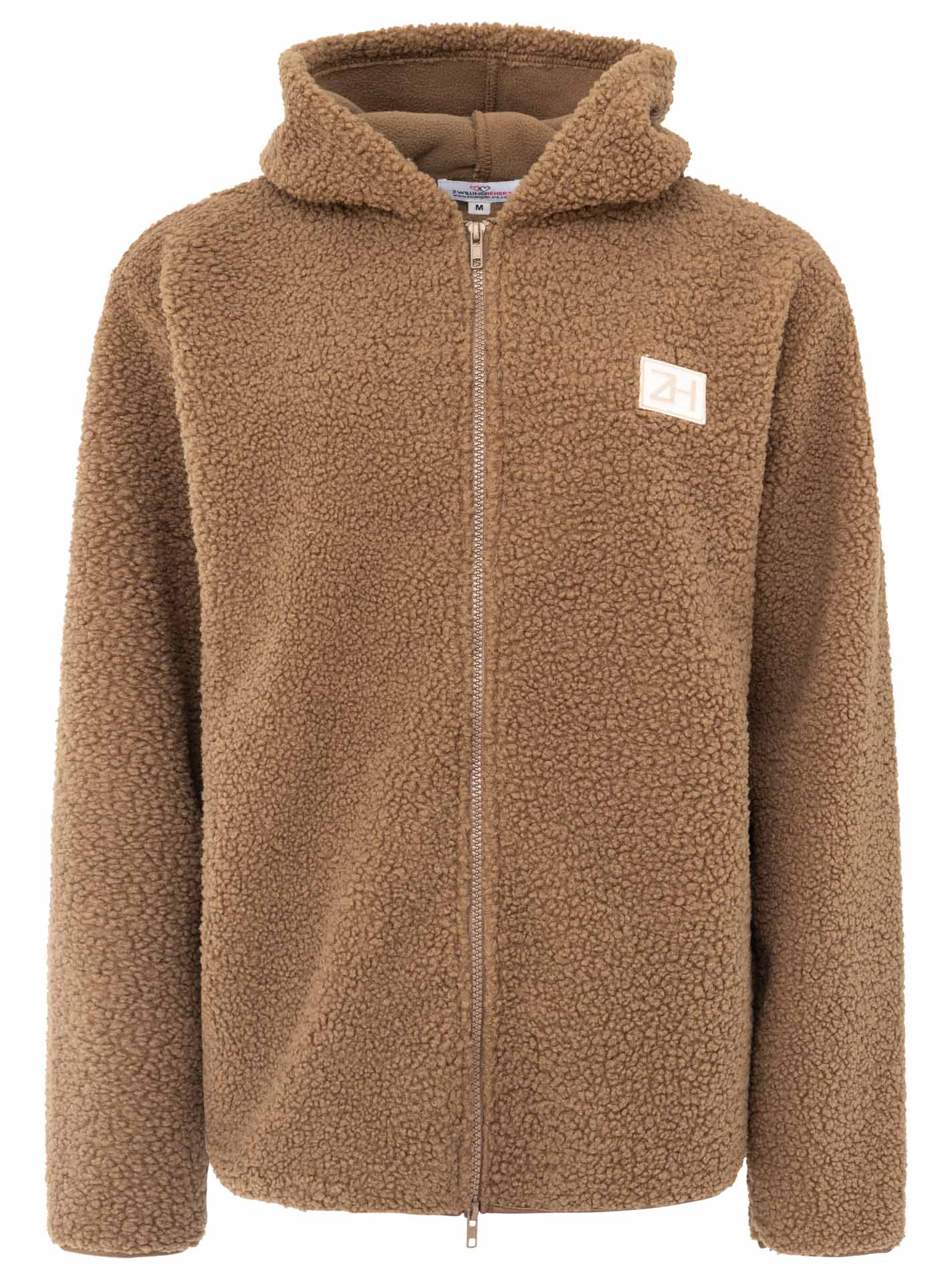 Zwillingsherz - Teddy Hoodiejacke "ZH" - Taupe
