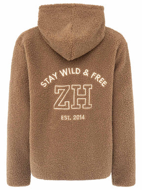 Zwillingsherz - Teddy Hoodiejacke "ZH" - Taupe
