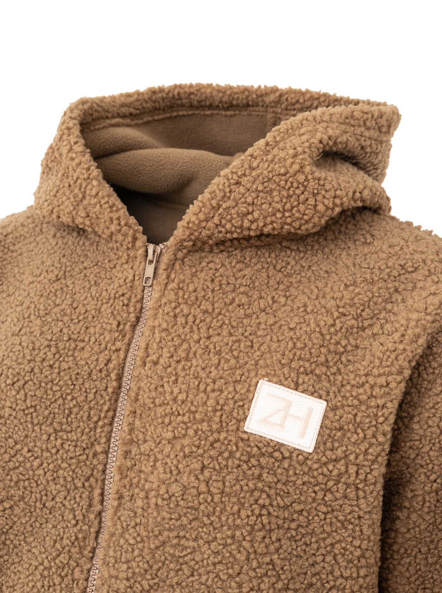 Zwillingsherz - Teddy Hoodiejacke "ZH" - Taupe