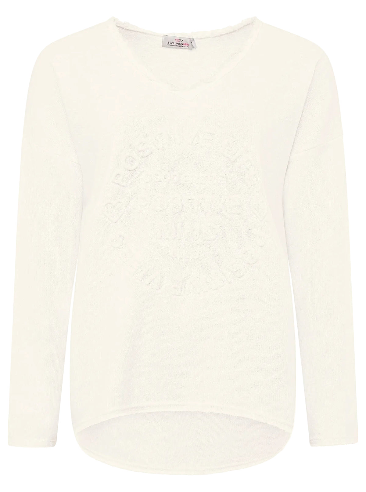 Zwillingsherz -  Sweatshirt "Positive Mind" - Creme