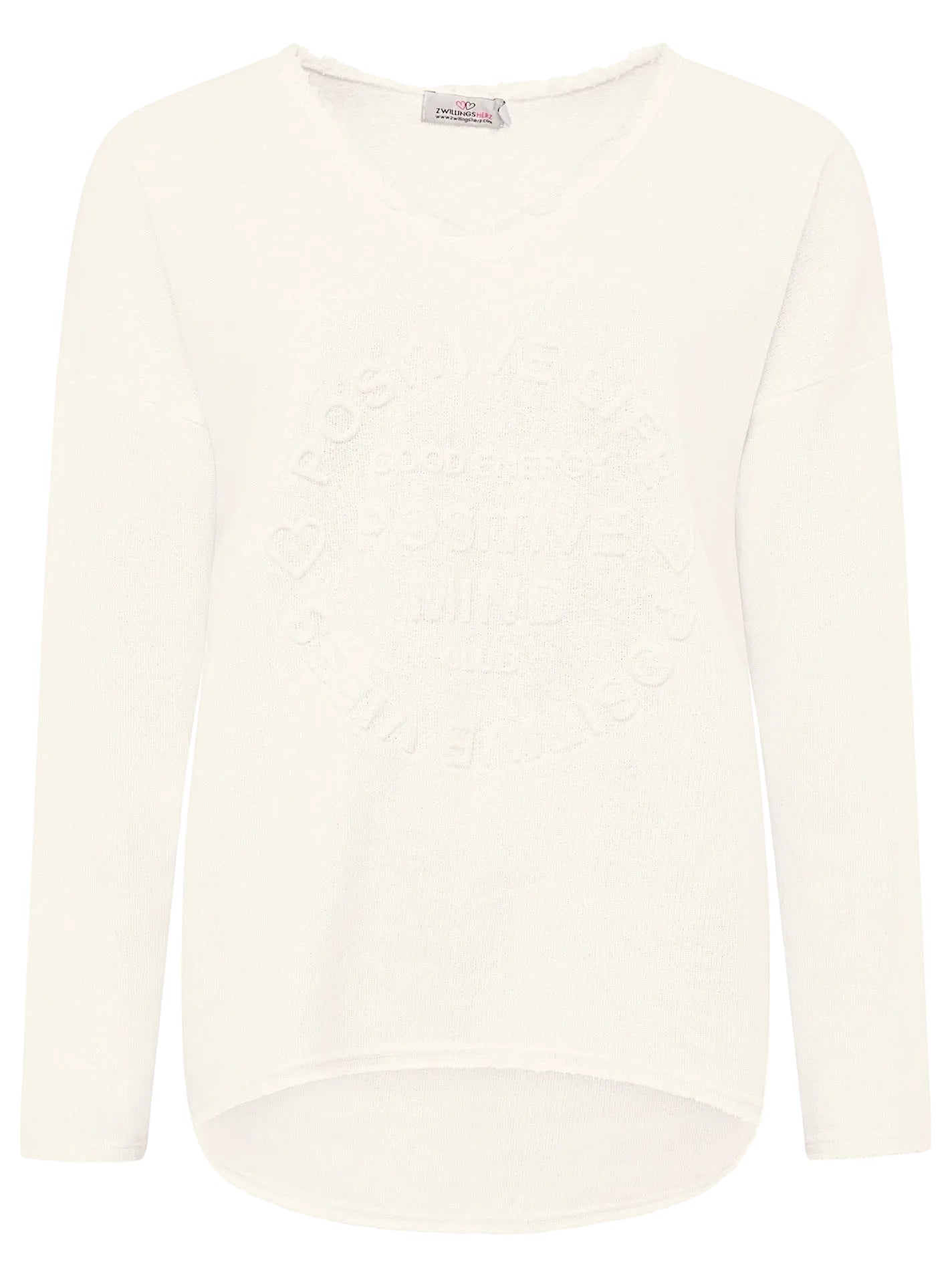 Zwillingsherz -  Sweatshirt "Positive Mind" - Creme