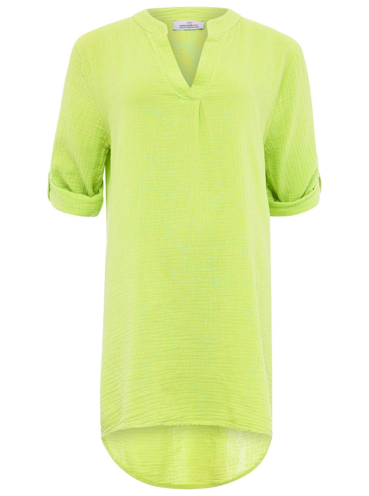Zwillingsherz - Musselin Tunika/Kleid - Hellgrün/Lime