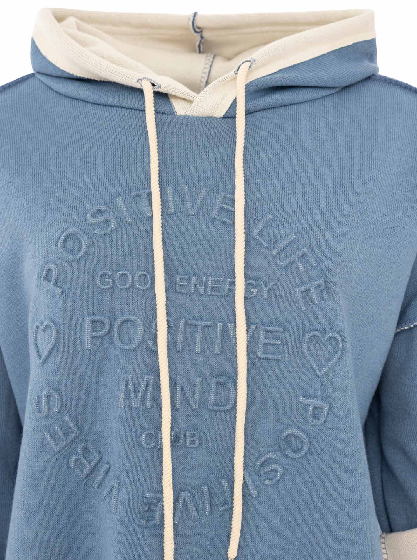 Zwillingsherz - Made in Italy Hoodie "Positive Mind" - Jeansblau
