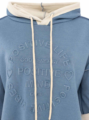 Zwillingsherz - Made in Italy Hoodie "Positive Mind" - Jeansblau