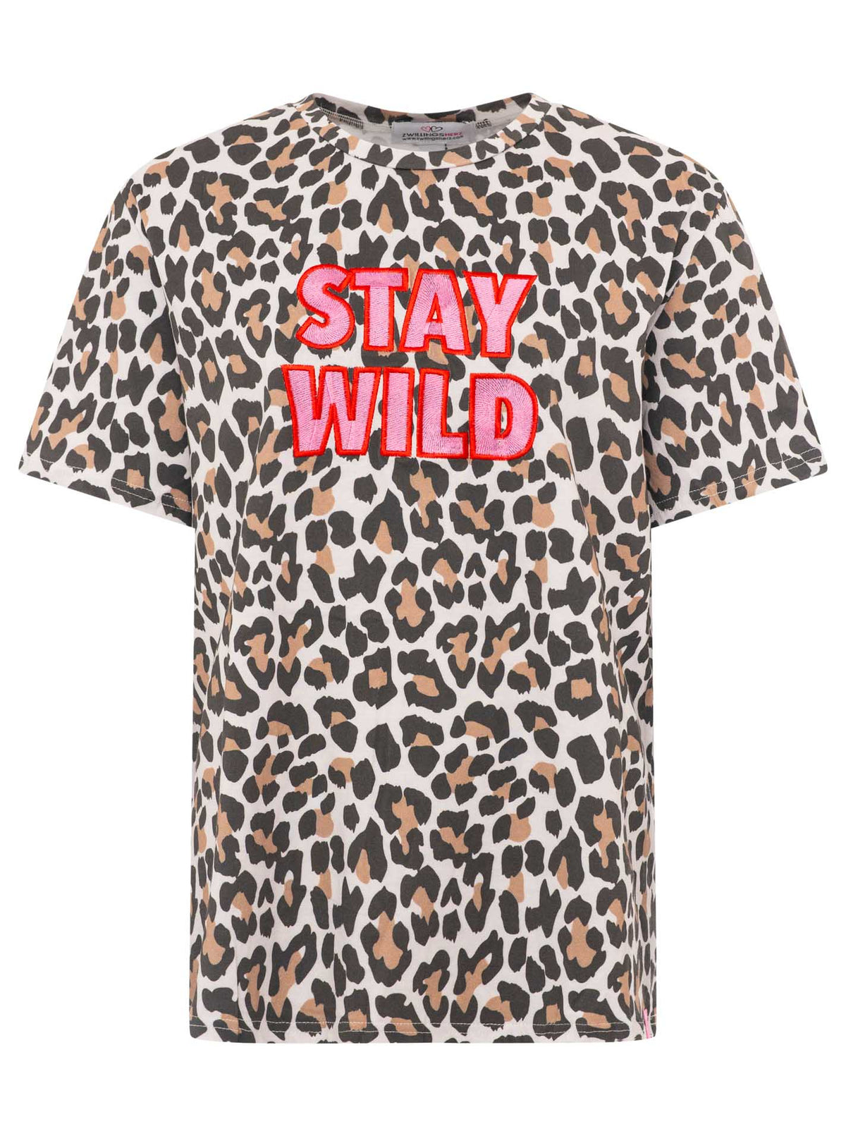 Zwillingsherz - T-Shirt "Stay Wild" - Beige/Pink