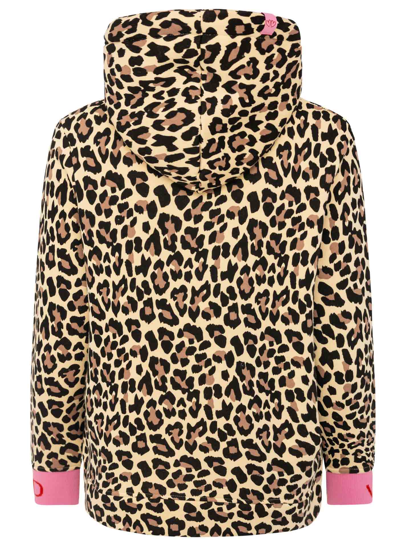 Zwillingsherz - Hoodie "Leo AOP Wild" - Beige/Schwarz