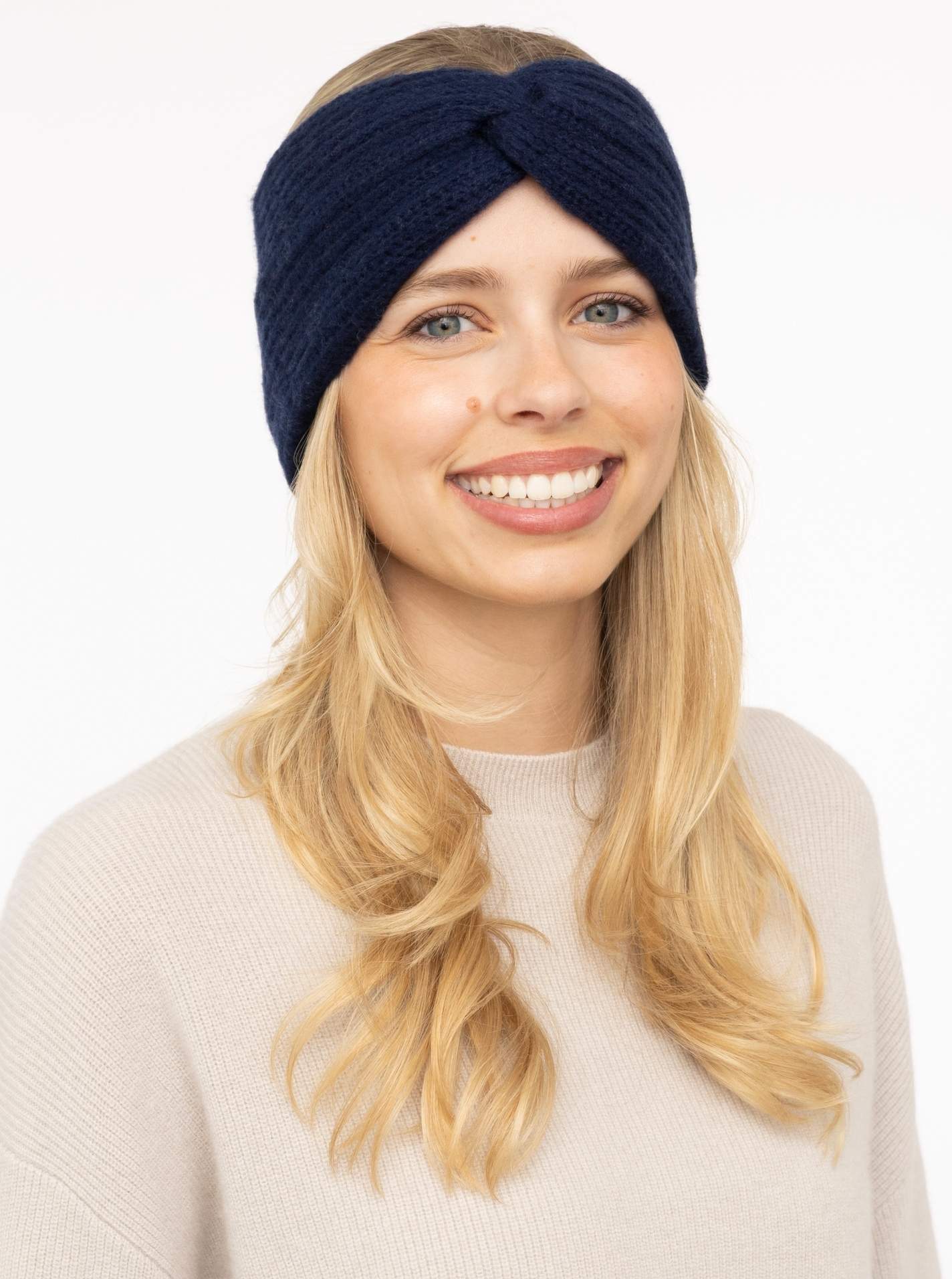 Zwillingsherz Cashmere Stirnband Rippe Marine