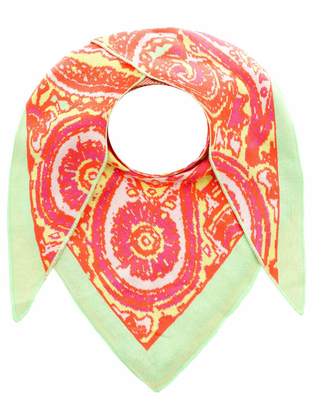 Zwillingsherz - Dreieckstuch/Schal "Paisley" Baumwolle - Lime