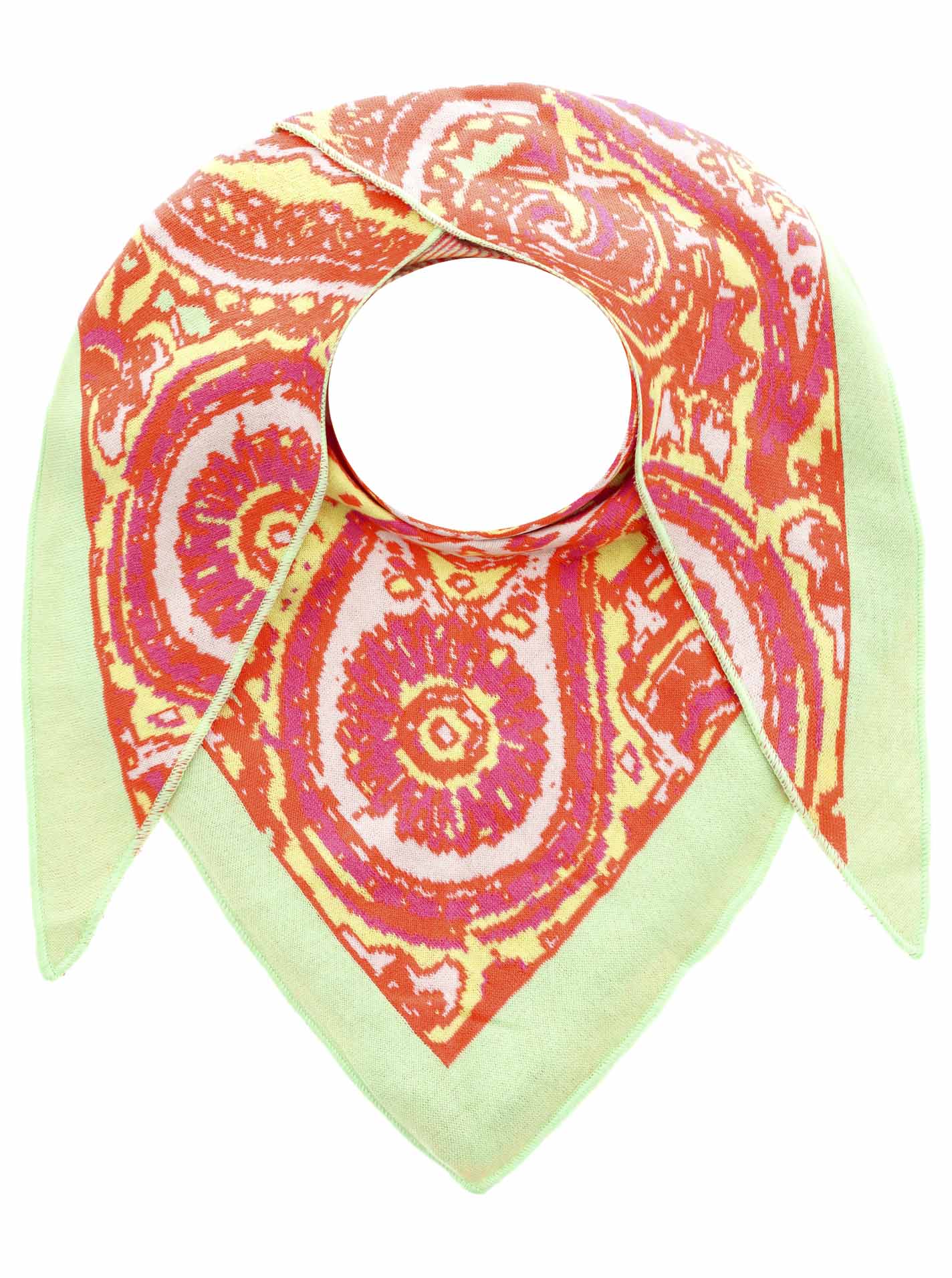 Zwillingsherz - Dreieckstuch/Schal "Paisley" Baumwolle - Lime
