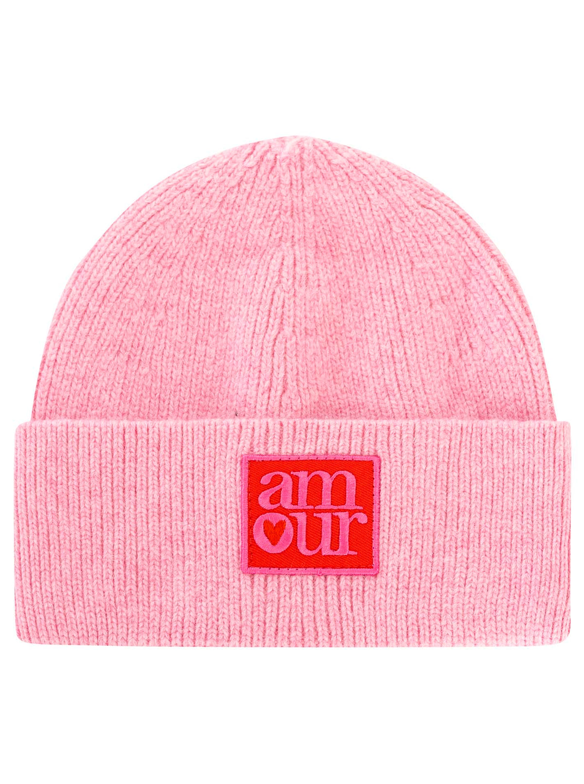 Zwillingsherz Umschlagmütze Wollmix Amour Rosa