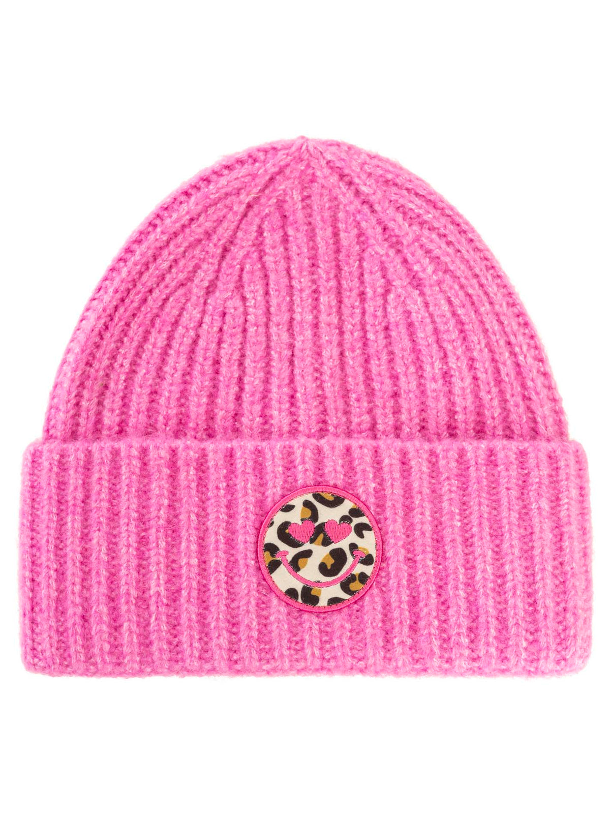 Zwillingsherz Grobstrickmütze Wollmix "Leo & Smile"- Pink