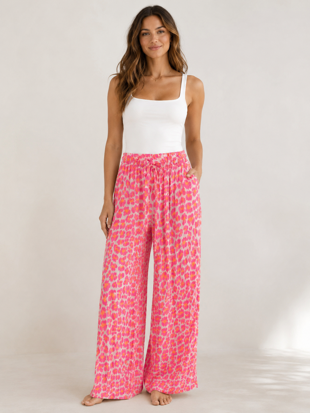 Musselin Hose Leo - Pink