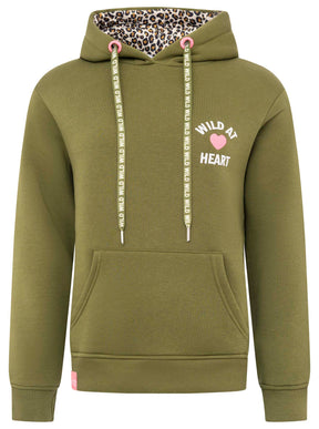 Zwillingsherz - Hoodie/Sweatshirt "Leo Wild Herz" - Khaki