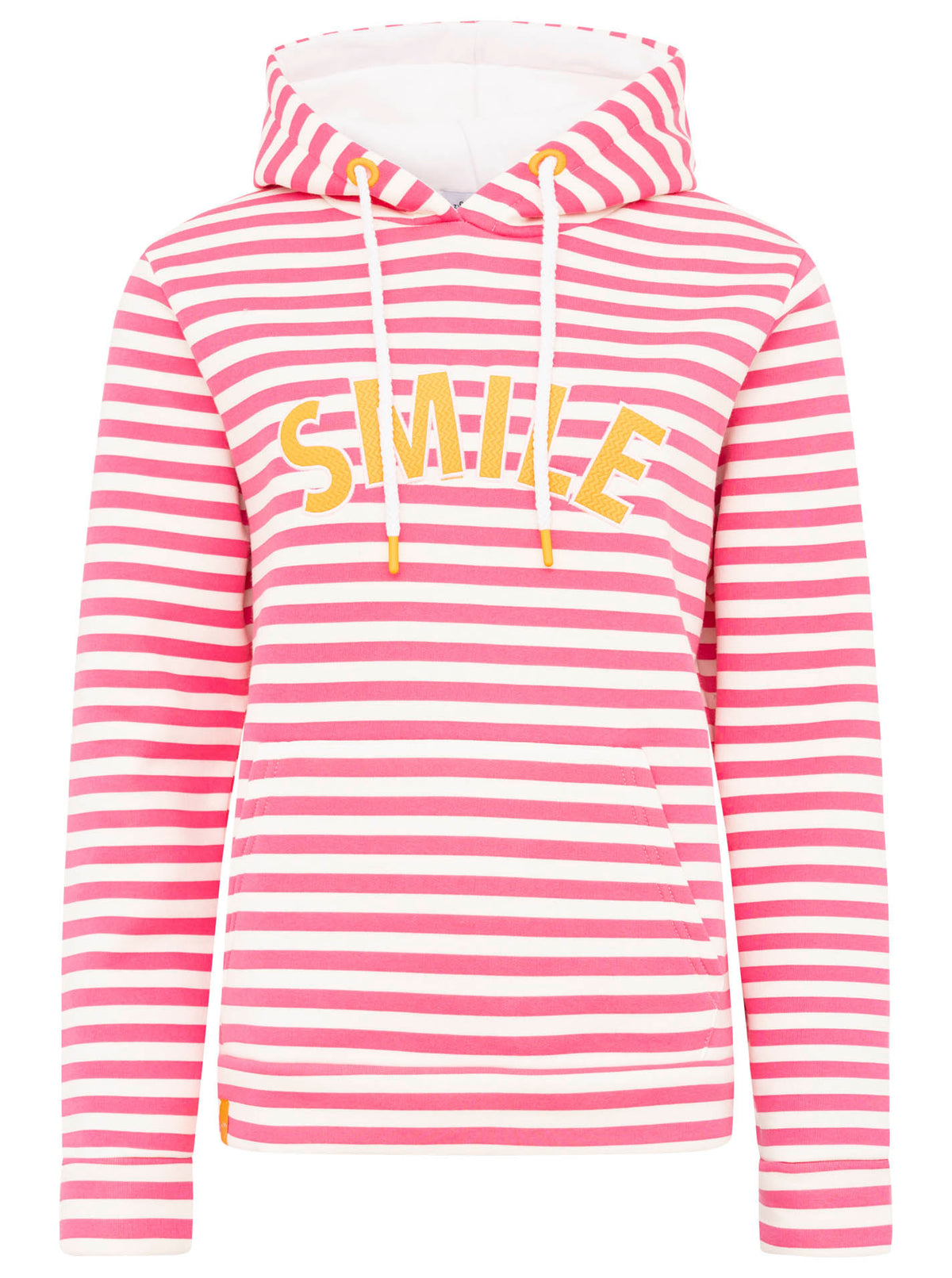 Zwillingsherz - Hoodie "Streifen Smile" - Pink/Creme