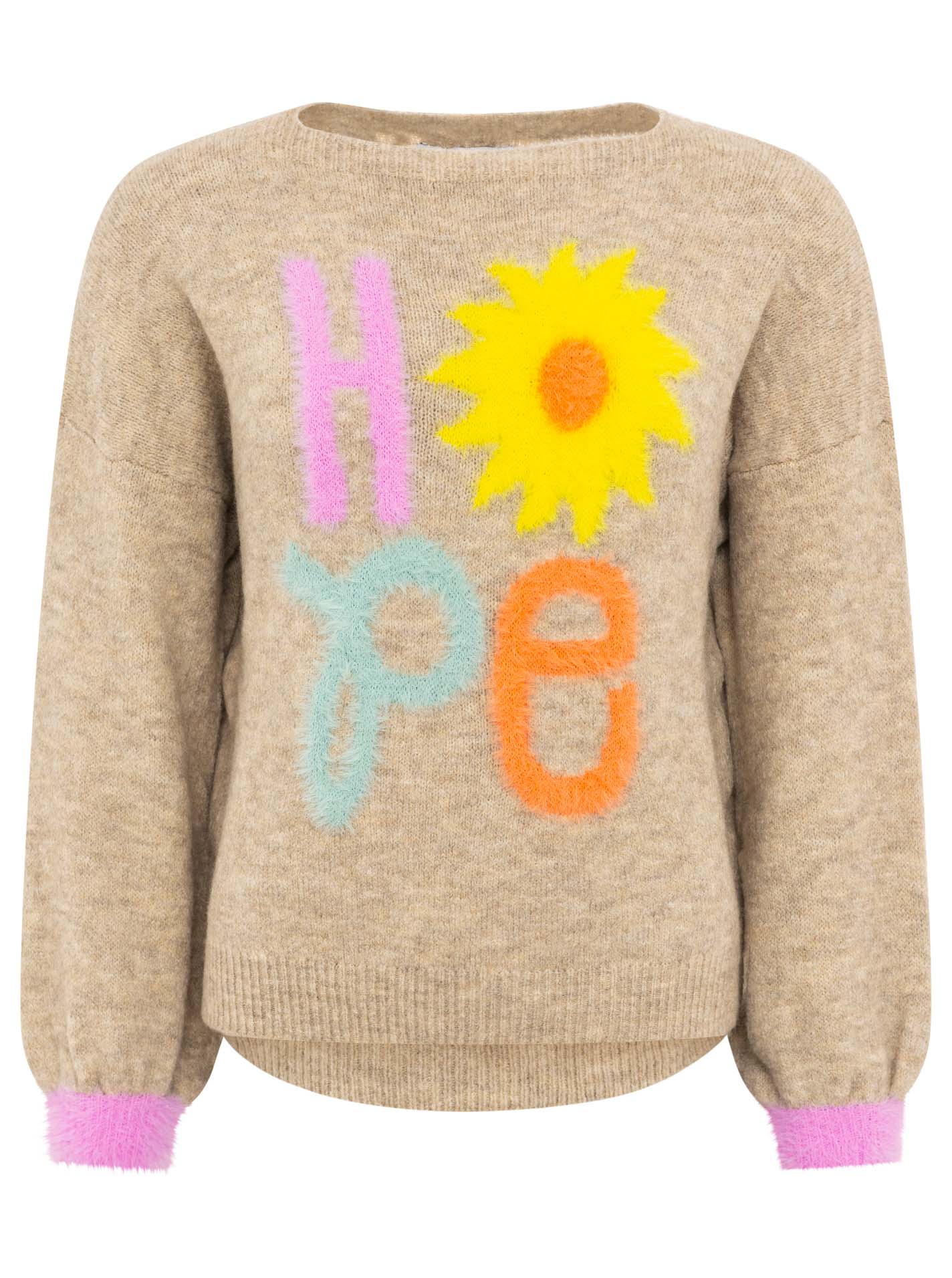 Zwillingsherz Pullover Wollmix Hope - Mittelbeige