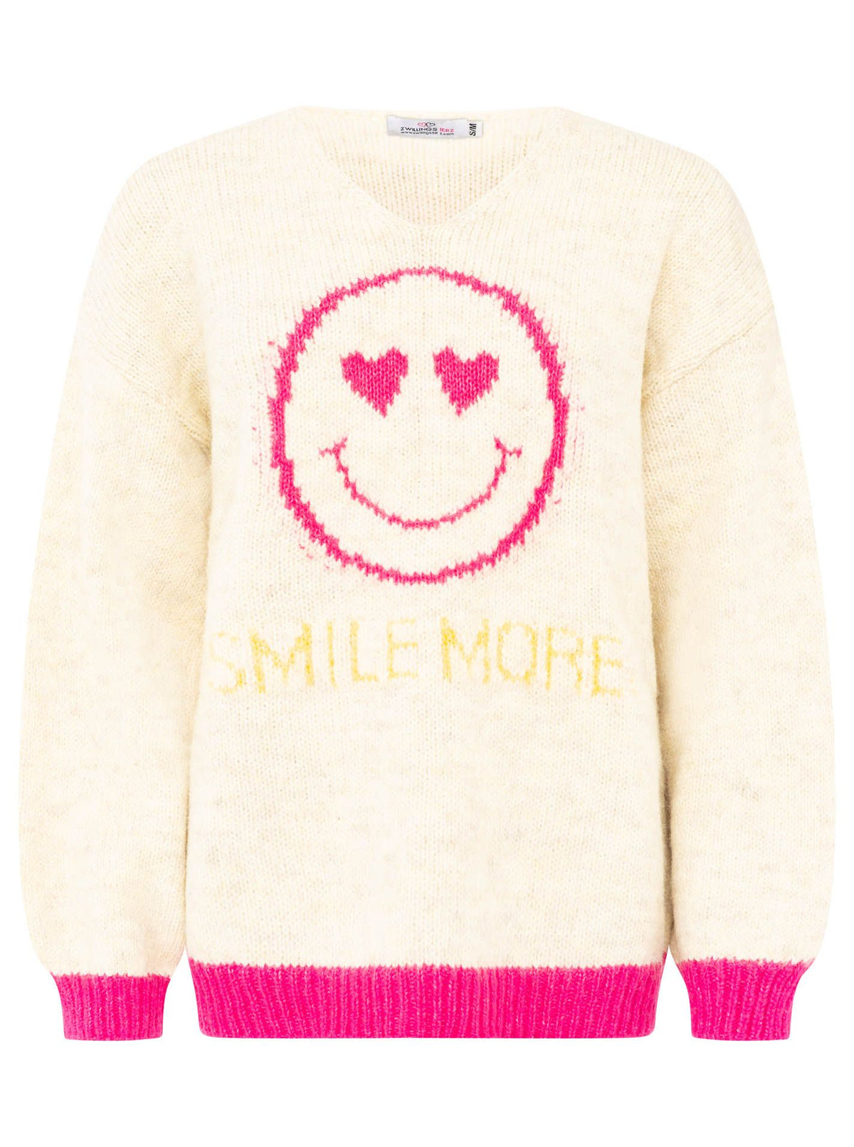 Zwillingsherz Pullover Wollmix Smile More - Hellbeige