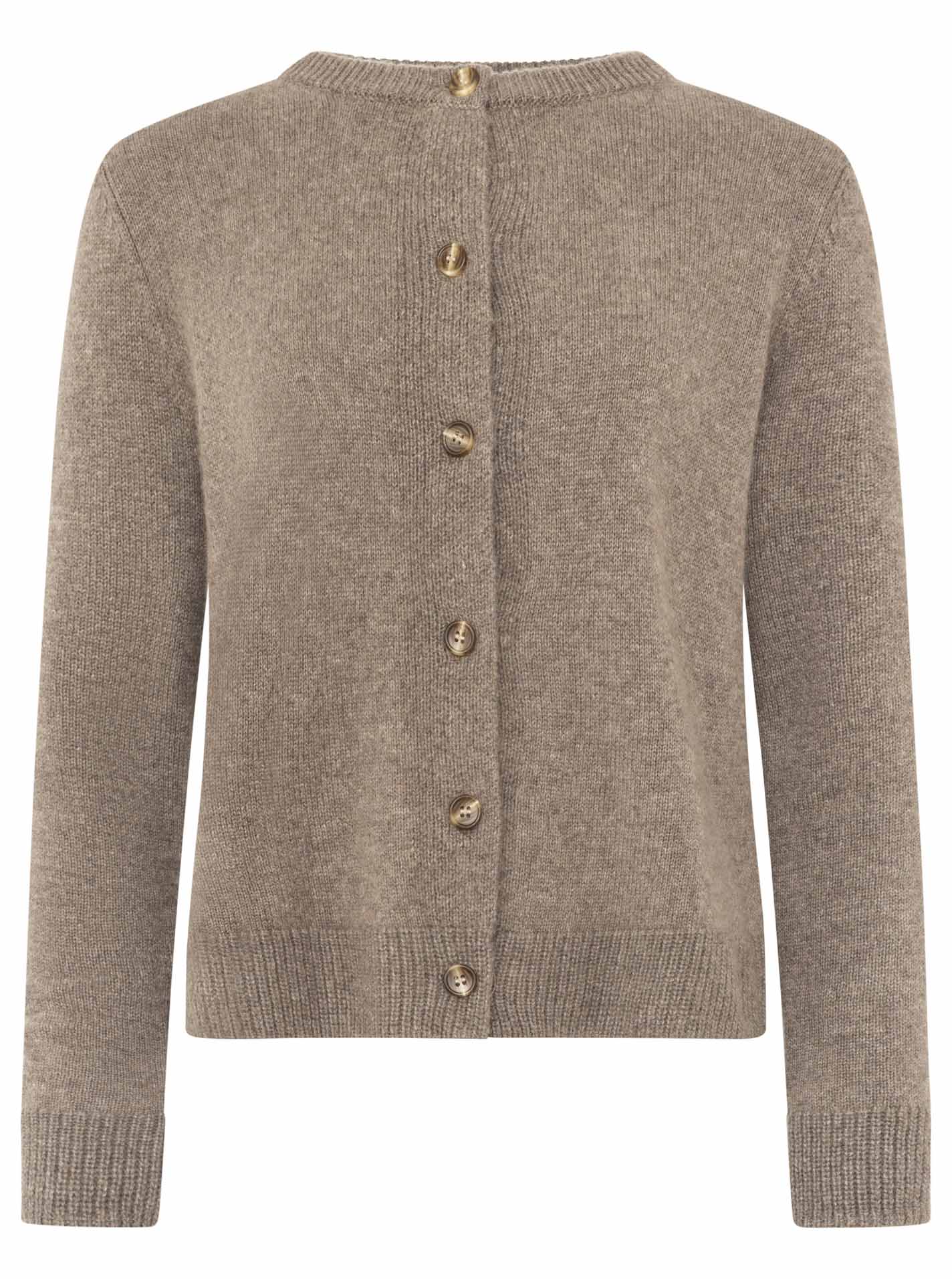 Zwillingsherz 100% Kaschmir Cozy Cardigan - Taupe