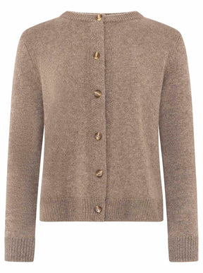 Zwillingsherz 100% Kaschmir Cozy Cardigan - Taupe