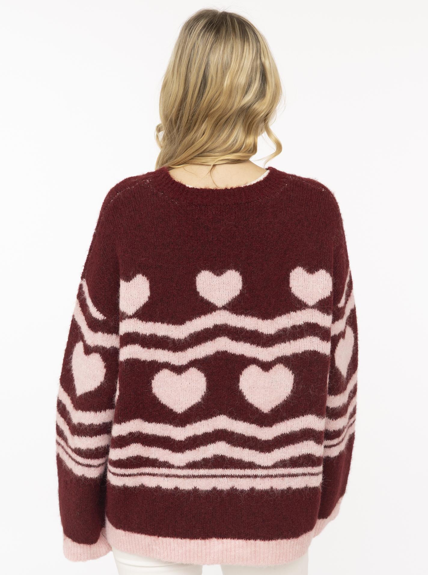 Zwillingsherz Pullover "Lovely" - Bordeaux