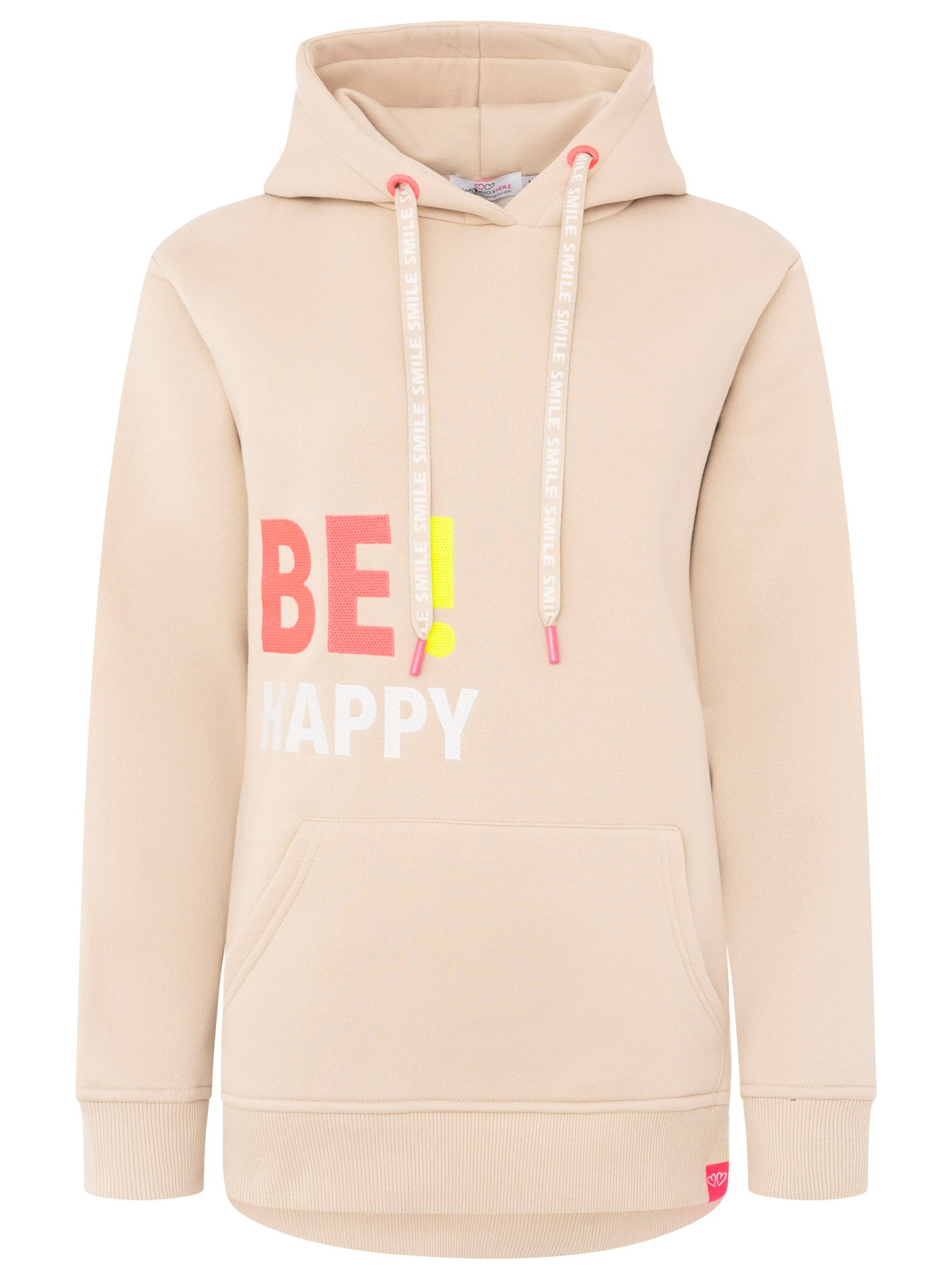 Zwillingsherz - Hoodie "Be Happy" - Beige