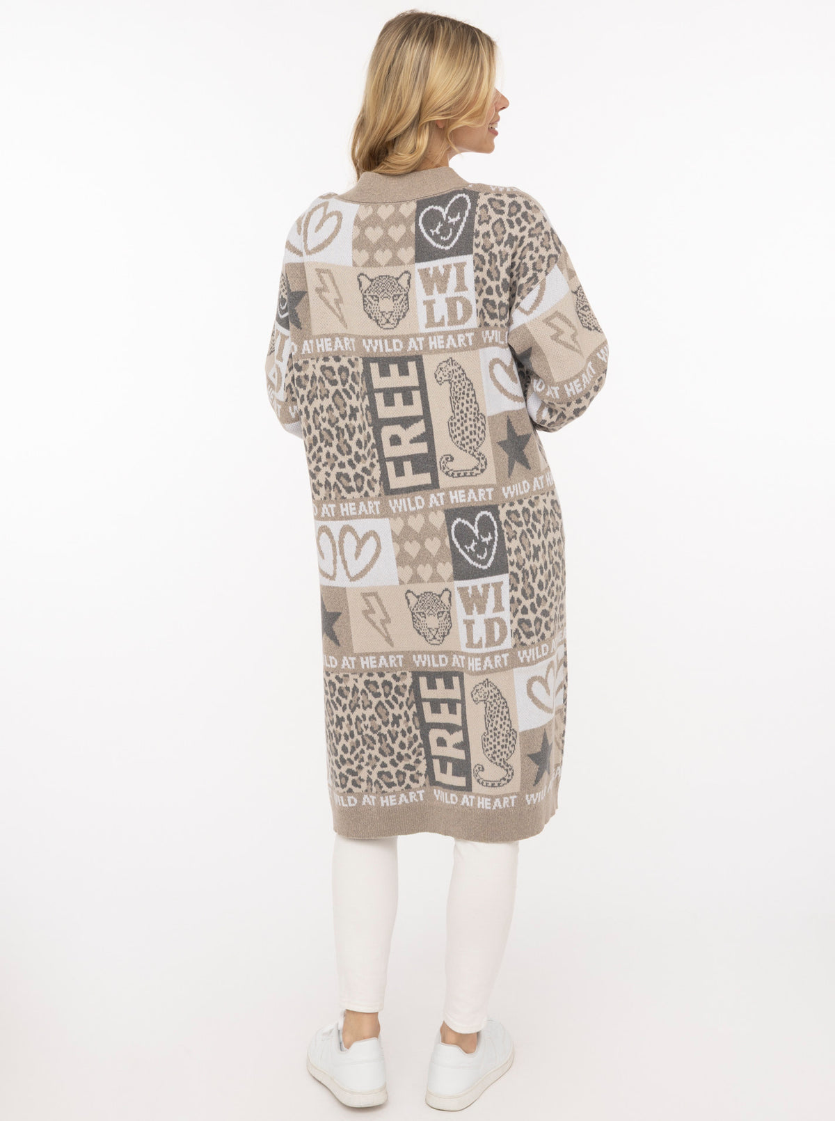 Zwillingsherz Long Cardigan "WILD" - Beige