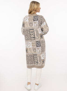 Zwillingsherz Long Cardigan "WILD" - Beige