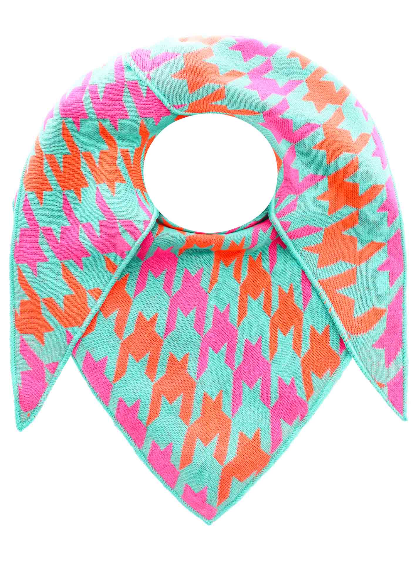 Zwillingsherz Dreieckstuch Cashmere Hahnentritt Neon Neongrün