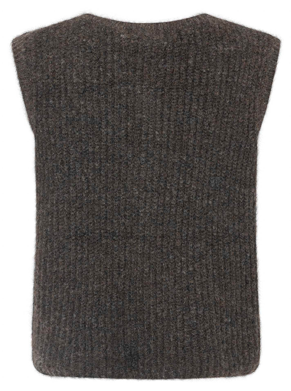 Zwillingsherz Strickweste "Knöpfe & Patch" - Braun