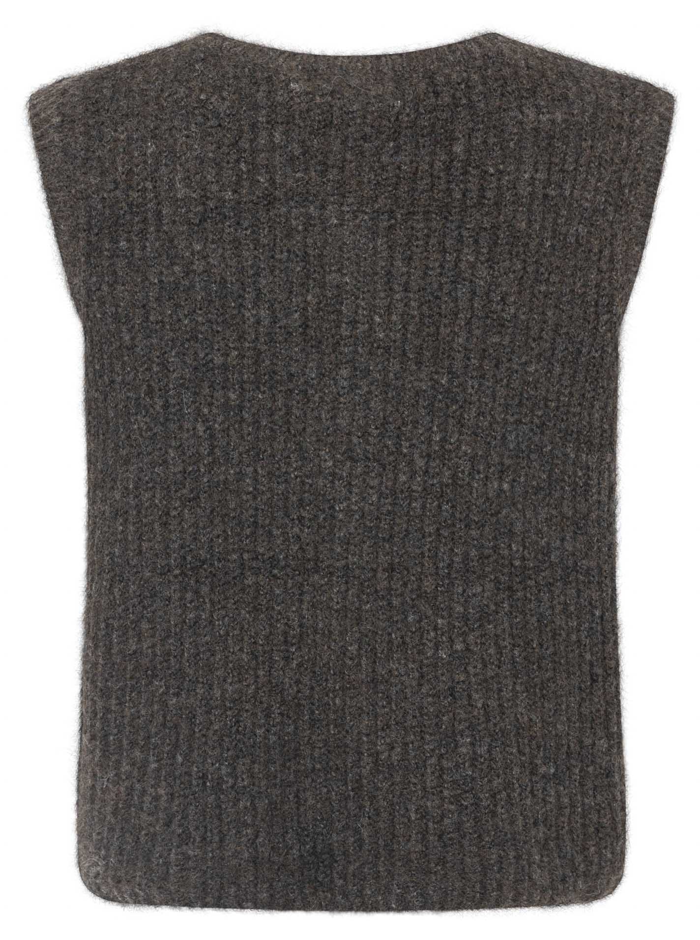 Zwillingsherz Strickweste "Knöpfe & Patch" - Braun