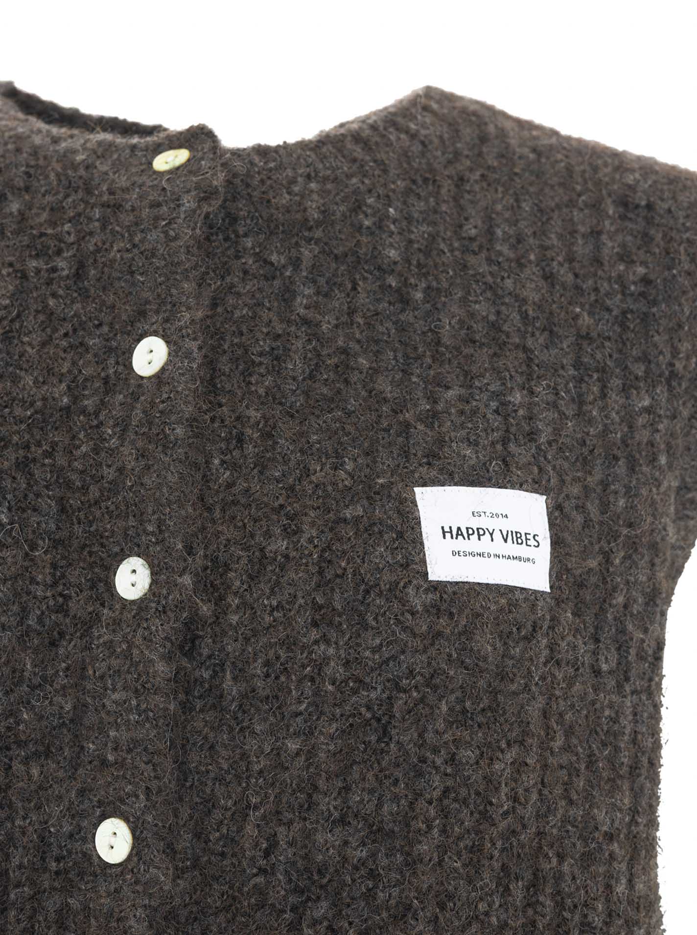 Zwillingsherz Strickweste "Knöpfe & Patch" - Braun