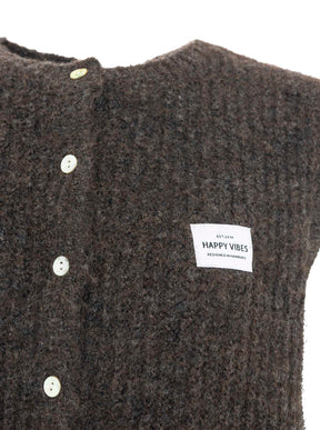 Zwillingsherz Strickweste "Knöpfe & Patch" - Braun