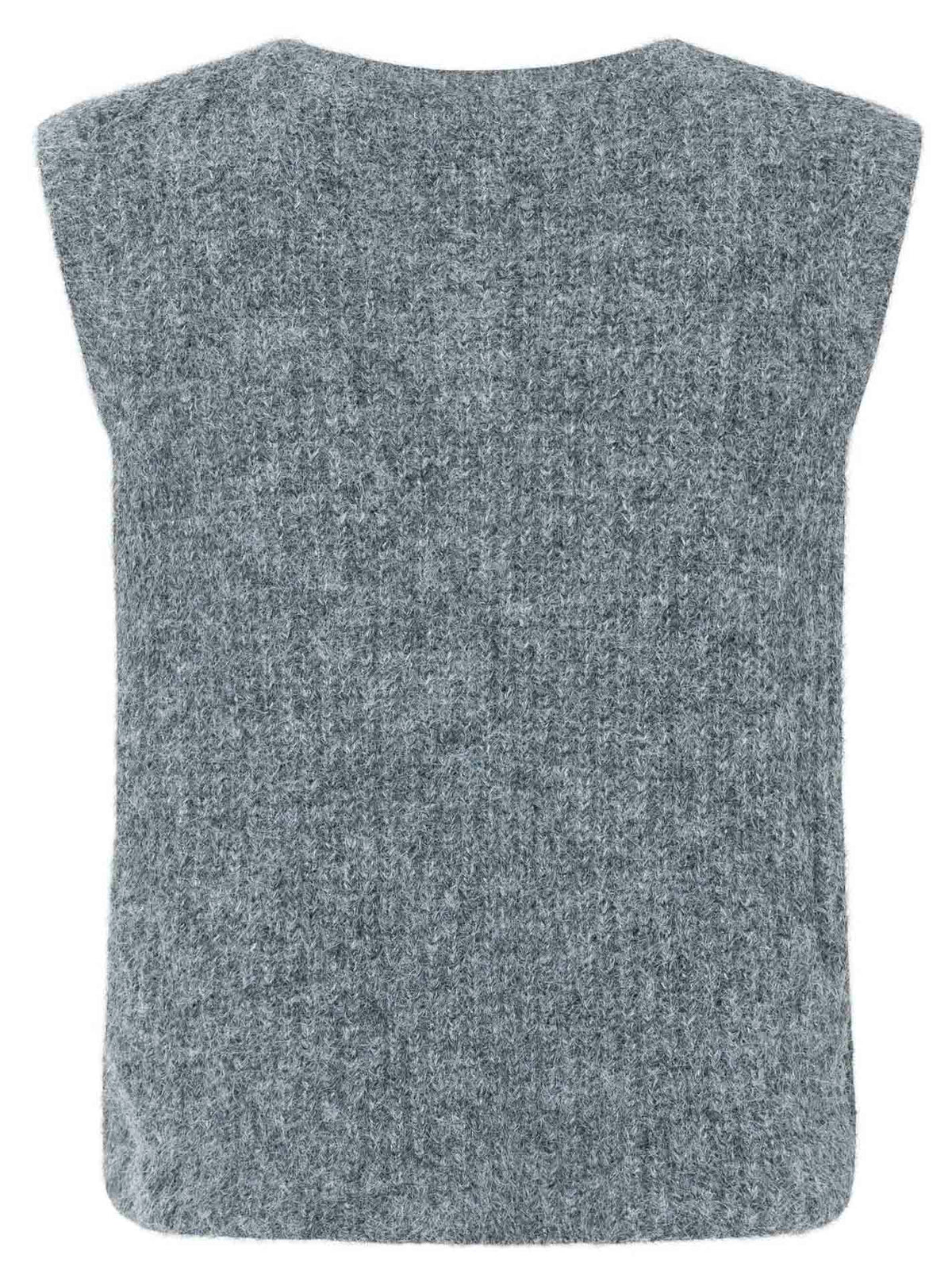 Zwillingsherz Strickweste "Knöpfe & Patch" - Dunkelgrau