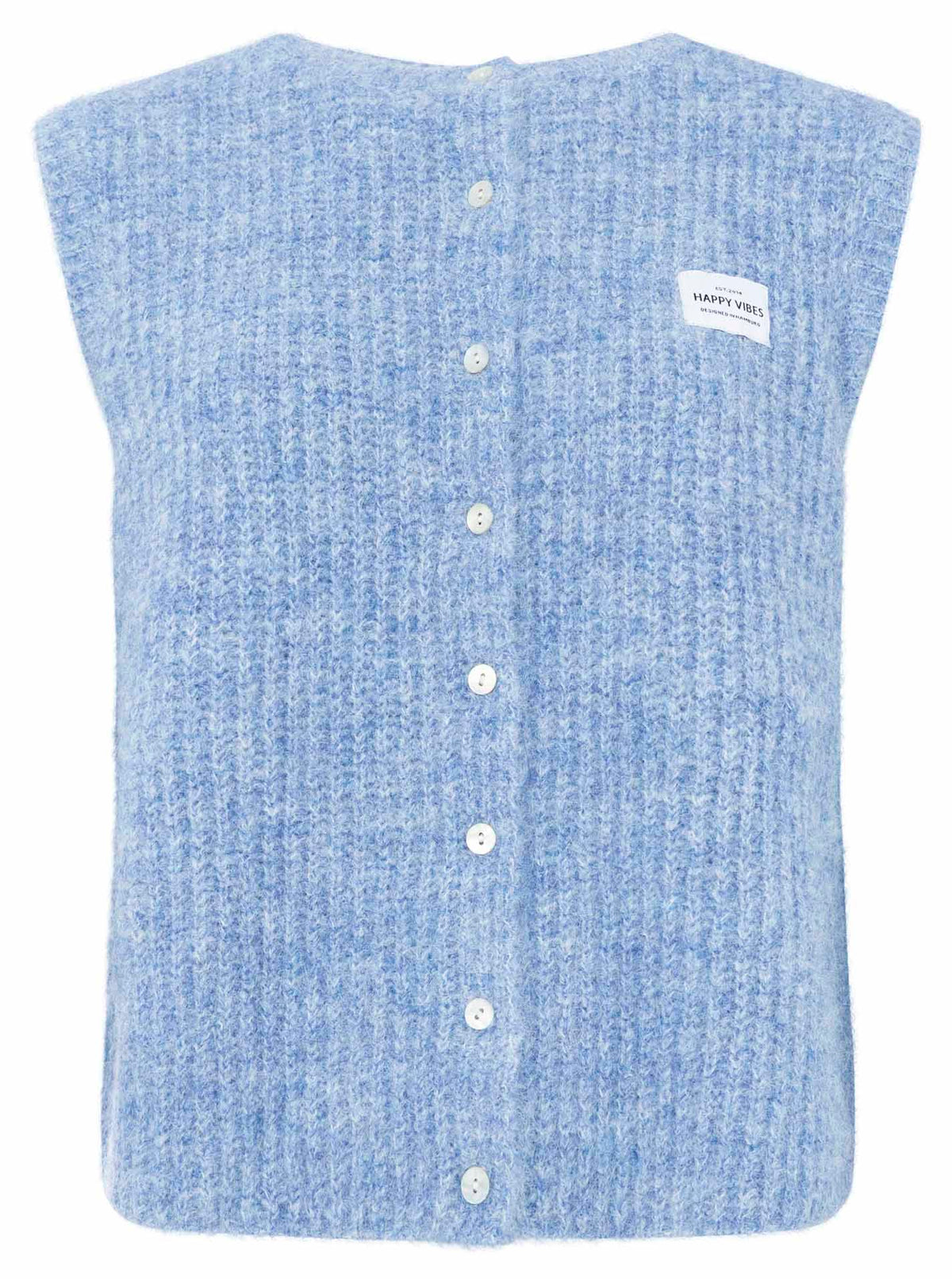 Zwillingsherz Strickweste "Knöpfe & Patch" - Jeans